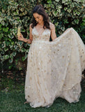Sexy V-Neck Star A-Line Prom HZ0307