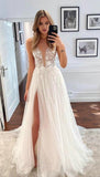 LTP1121,Sexy V-Neck Lace Tulle Wedding Dresses,White Bridal Wedding HZ0307