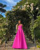 LTP1702,Elegant Hot Pink Long Prom Dresses, A-Line Evening HZ0307