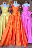 One Shoulder Red A-line Long Prom Dress with A HZ0307