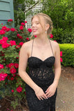 Straps Hot Pink Lace Mermaid Long Prom HZ0307