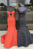 Orange Mermaid Keyhole Long Prom Dress with HZ0307