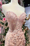 Sweetheart Appliques Beaded Mermaid Long Evening Prom HZ0307