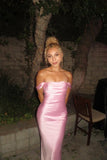 Off the Shoulder Coral Sheath Long Party HZ0307