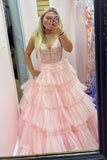Straps Tulle Ruffle Long Formal HZ0307