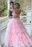 Straps Tulle Ruffle Long Formal HZ0307