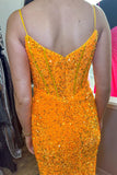 Yellow Sequin Mermaid Long Formal HZ0307