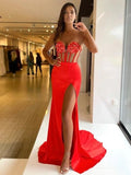 LTP1081,Red sweetheart mermaid sexy prom evening HZ0307