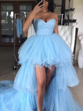 LTP1387,Cute Light Blue Tulle High Low Homecoming Prom HZ0307