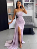 LTP1598,Light Purple Strapless Long Prom Dresses, Bodycon Evening HZ0307