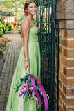One Shoulder Fuchsia Keyhole A-line Long Prom HZ0307