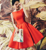 LTP1429,Beautiful Red Satin Short Party Dresses,Backless Homecoming HZ0307