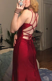 LTP1627,Charming Burgundy Satin Bodycon Long Prom Dresses,Cross Back Full Length Evening HZ0307
