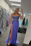 Sweetheart Appliques Purple Fitted Long Prom HZ0307