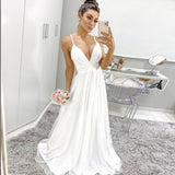 LTP1133,Simple straps long wedding dresses,chiffon long bridal HZ0307