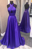 LTP1168,Purple A-Line Satin Long Prom Dresses,Silk Criss Cross Evening Formal HZ0307