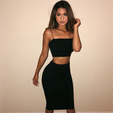 LTP1248,Spaghetti straps black satin homecoming dresses two pieces prom HZ0307