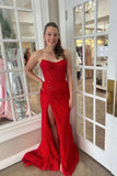 Strapless Hot Pink Lace Mermaid Long Formal Dress with HZ0307