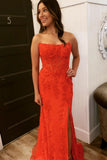 Strapless Hot Pink Lace Mermaid Prom HZ0307