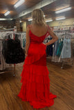 Straps Fuchsia Mermaid Ruffles Long Prom HZ0307