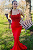Dark Green Appliques Beaded Mermaid Long Formal HZ0307