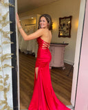 Ruched Teal Blue Satin Mermaid Prom HZ0307