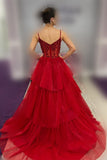 Pink Corset Tulle Ruffles A-line Formal HZ0307