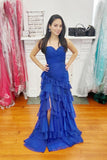 Ruched Yellow Ruffle Fitted Long Prom Dress with HZ0307