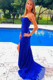Strapless Hot Pink Lace Mermaid Prom HZ0307