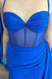 Royal Blue Corset Mermaid Long Formal HZ0307