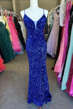 Straps Red Sequin Mermaid Long Formal HZ0307