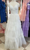 Straps Periwinkle Tulle Tiered Ruffles Formal HZ0307