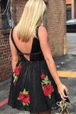 LTP1514,Black applique lace homecoming dresses with HZ0307