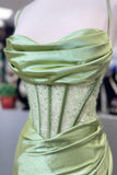 Blue Beaded Corset Mermaid Long Formal HZ0307