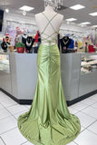 Blue Beaded Corset Mermaid Long Formal HZ0307