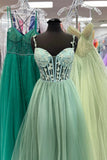 Red A-line Lace Appliques Chiffon Long Prom HZ0307