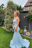 Tiffany Blue Sequin Mermaid Long Party HZ0307