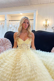 Sweetheart Lace and Tulle Tiered Ruffles Prom HZ0307