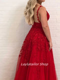 Charming Lace Appliques A-Line Long Evening Party HZ0307