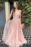 Charming Lace Appliques A-Line Long Evening Party HZ0307