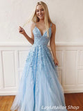 Charming Lace Appliques A-Line Long Evening Party HZ0307