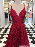 Charming Lace Appliques A-Line Long Evening Party HZ0307