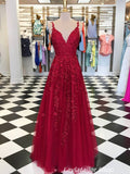 Charming Lace Appliques A-Line Long Evening Party HZ0307