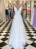 Charming Lace Appliques A-Line Long Evening Party HZ0307