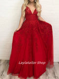 Charming Lace Appliques A-Line Long Evening Party HZ0307