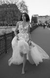 LTP1011,Sweet & Fairy Ball Gown Tulle One Shoulder Wedding Dresses with HZ0307