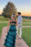 Knotted Sage Ruffles Tiedred Maxi HZ0307