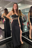 Sweetheart Black Appliques Mermaid Long HZ0307