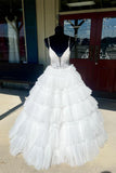 Straps Tulle Ruffle Long Formal HZ0307