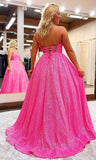 Sparkle Pink Sequins Prom Dresses Evening Ball HZ0307